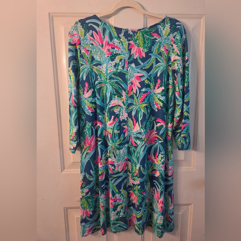 Lilly Pulitzer Ophelia Dress, Macaw Blue Sweet Escape Print Size M NWT - Picture 7 of 9